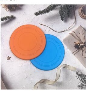 Amazon Set of 2 Orange and Blue Silicone 7 Inch Dog Flying Disc Frisbee